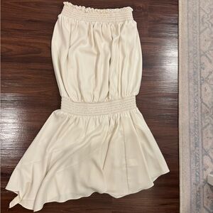 Amanda Uprichard Cream Smocked Dress